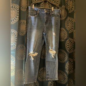 Distressed Power Straight Jeans